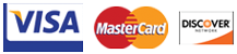 Visa, MasterCard and Discover accepted
